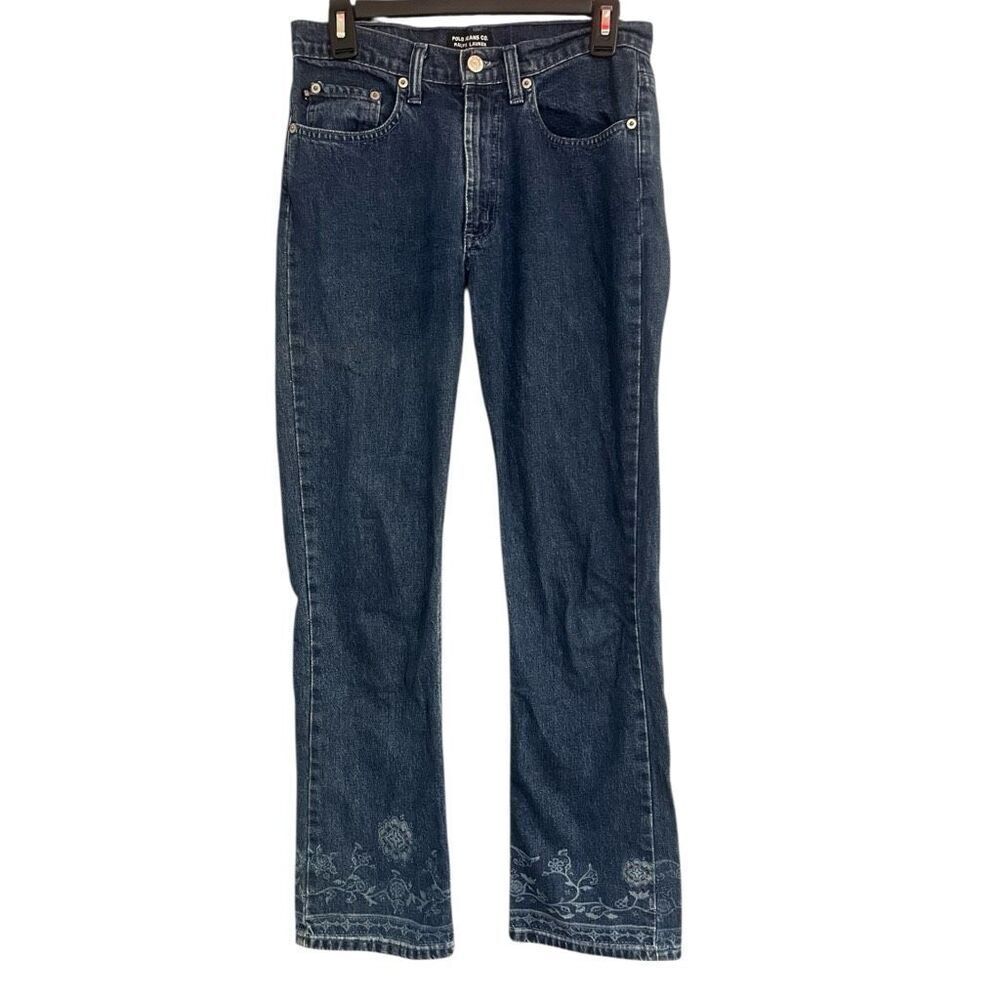 Polo Jean Co. Ralph Lauren Tattoo Flare Leg High Waist Woman Blue Jeans Sz 6 30”